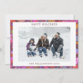 Kleurrijke Abstracte Rand Aangepaste Familie Foto Feestdagenkaart (Voorkant)