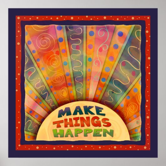 Kleurrijke Abstracte regenboog maken dingen gebeur Poster (Voorkant)