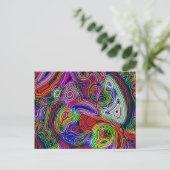 Kleurrijke Abstracte regenboogneon Briefkaart (Staand voorkant)