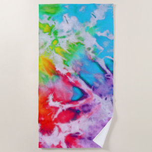 Kleurrijke Abstracte regenboogverf Waterverf Strandlaken