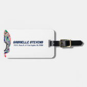 Kleurrijke Abstracte Retro Sugar Skull Bagagelabel (Voorkant horizontaal)