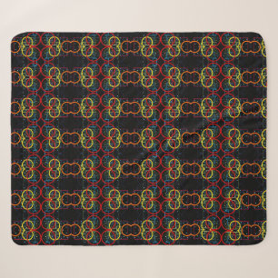 Kleurrijke Abstracte Ringen Dekbed Sherpa Deken
