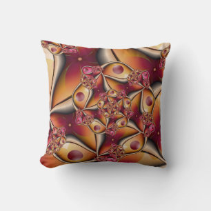 Kleurrijke Abstracte Rode Oranje Fantasie Fractal Kussen