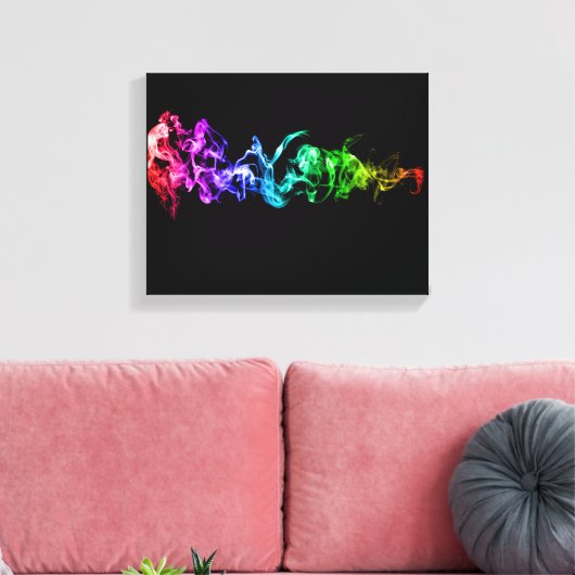 Kleurrijke Abstracte rook - een regenboog in de do Canvas Afdruk (Insitu (Woonkamer))