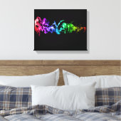Kleurrijke Abstracte rook - een regenboog in de do Canvas Afdruk (Insitu (Slaapkamer))