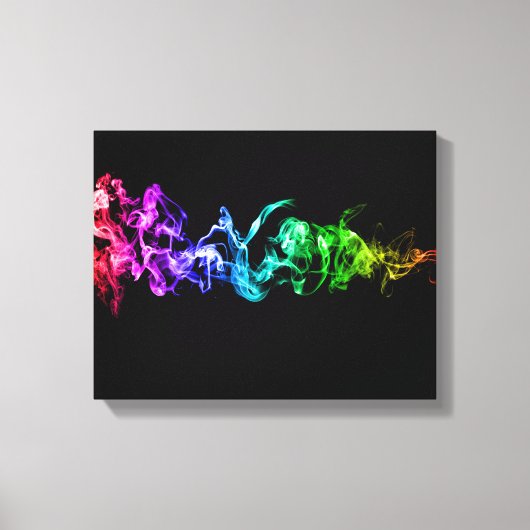 Kleurrijke Abstracte rook - een regenboog in de do Canvas Afdruk (Voorkant)