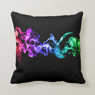 Kleurrijke Abstracte rook - een regenboog in de do Kussen