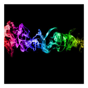 Kleurrijke Abstracte rook - een regenboog in de do Perfect Poster