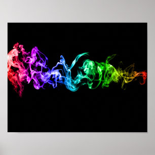Kleurrijke Abstracte rook - een regenboog in de do Poster