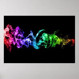Kleurrijke Abstracte rook - een regenboog in de do Poster