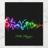 Kleurrijke Abstracte rook - een regenboog in de do Wijn Etiket (Enkel label)