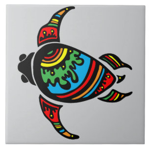 Kleurrijke abstracte schildpad tegeltje