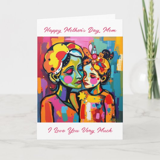 Kleurrijke Abstracte sentimentele Moederdag Kaart (Voorkant)