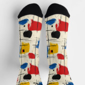 Kleurrijke Abstracte Sokken met Geometrische Kwast (Top)