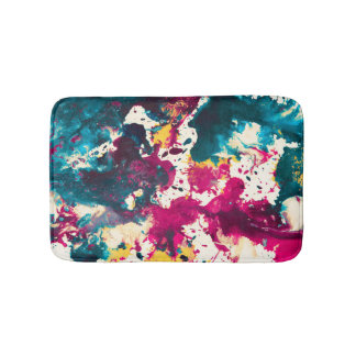 Kleurrijke Abstracte Splatter Verf Blauwgroen en M Badmat