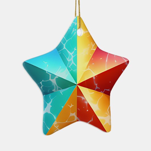 Kleurrijke Abstracte Star Modern Art Keramisch Ornament (Rechts)