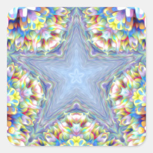 Kleurrijke Abstracte ster Vierkante Sticker