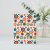 Kleurrijke Abstracte Stippen Briefkaart (Staand voorkant)