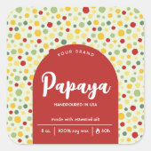 Kleurrijke Abstracte Stippen Retro Candle Label De (Voorkant)