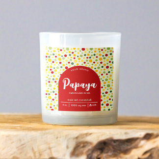 Kleurrijke Abstracte Stippen Retro Candle Label De