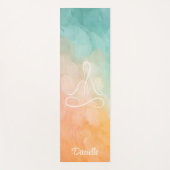 Kleurrijke Abstracte Strand Custom Name Yogi Line  Yogamat (Voorkant)