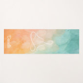 Kleurrijke Abstracte Strand Custom Name Yogi Line  Yogamat (Voorkant (horizontaal))