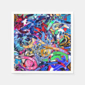 Kleurrijke abstracte streetstyle-feest servetten (Voorkant)