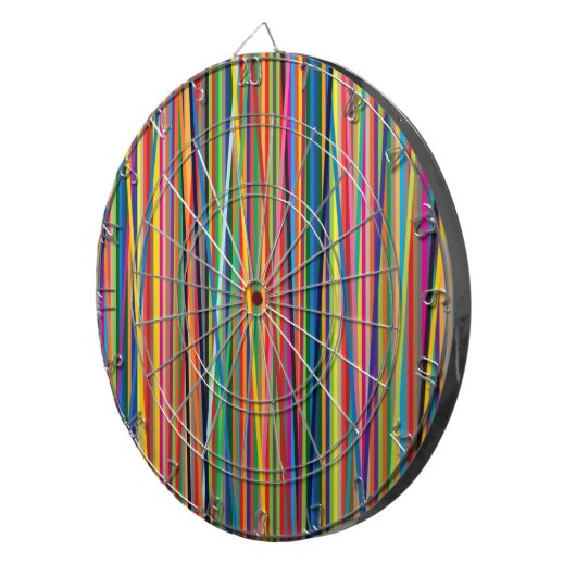 Kleurrijke abstracte strepen ontwerpen het gezicht dartbord (Voorkant Rechts)