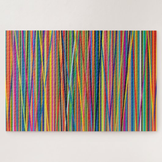 Kleurrijke abstracte strepen ontwerpen het gezicht legpuzzel (Horizontaal)