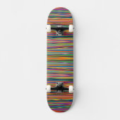 Kleurrijke abstracte strepen ontwerpen het gezicht skateboard (Voorkant)