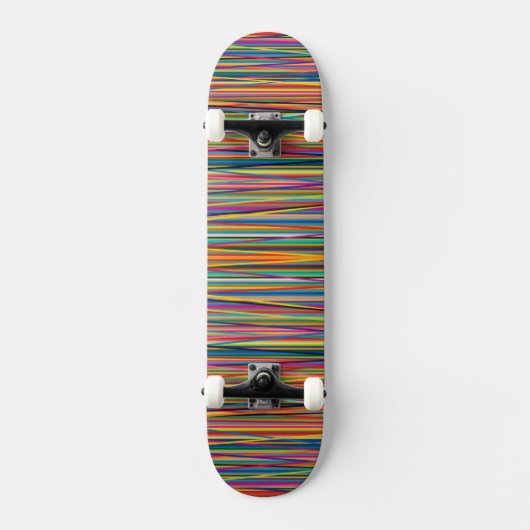 Kleurrijke abstracte strepen ontwerpen het gezicht skateboard (Voorkant)