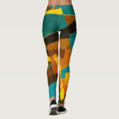 Kleurrijke Abstracte strepen: verftextuur Leggings (Achterkant)