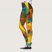 Kleurrijke Abstracte strepen: verftextuur Leggings (Links)