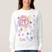 Kleurrijke Abstracte Sun Art om te Draag Trui (Voorkant)