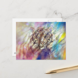 Kleurrijke Abstracte Tijger Briefkaart