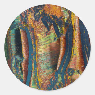 Kleurrijke abstracte Tijgeroog Ronde Sticker