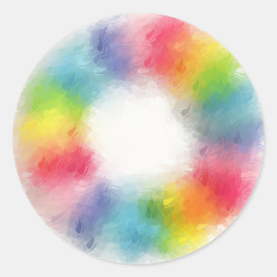 Kleurrijke Abstracte Trendy Lege Sjabloon Blauw Gr Ronde Sticker