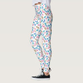 Kleurrijke abstracte tulp bloemmotief leggings (Links)