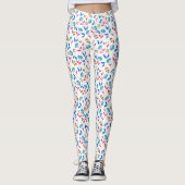 Kleurrijke abstracte tulp bloemmotief leggings (Voorkant)