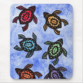 Kleurrijke Abstracte Turtles Mousepad Muismat (Voorkant)