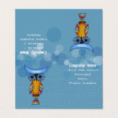 Kleurrijke Abstracte uil Big Blue Eyes Circles Visitekaartjes (Buitenkant ongevouwen)