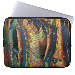 Kleurrijke abstracte van een Tijgeroog Laptop Sleeve
