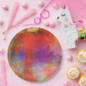 Kleurrijke Abstracte verf Papieren Bordje (Feest)