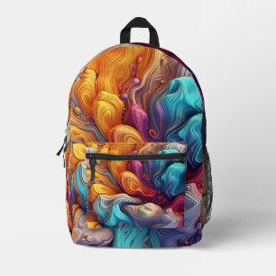 Kleurrijke Abstracte verf splatter kunst (9) Bedrukte Rugzak