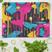 Kleurrijke Abstracte verfdruppels (1) Theedoek (Gevouwen)