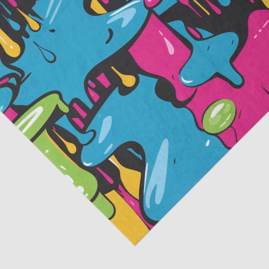 Kleurrijke Abstracte verfdruppels (1) Tissuepapier (Detail)