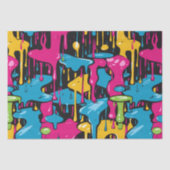 Kleurrijke Abstracte verfdruppels (1) Tissuepapier (Voorkant)