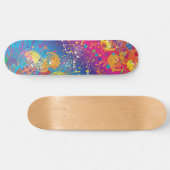 Kleurrijke Abstracte verfplaat Skateboard (Horizontaal)