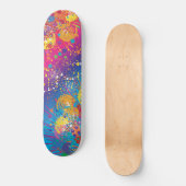 Kleurrijke Abstracte verfplaat Skateboard (Voorkant)