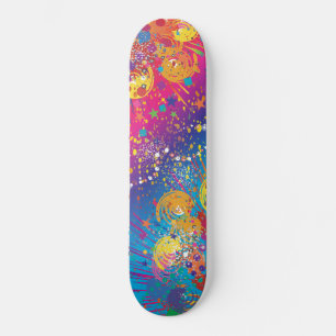 Kleurrijke Abstracte verfplaat Skateboard